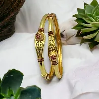 HKG Gold Plated Copper Kada Bangles For Women-thumb3