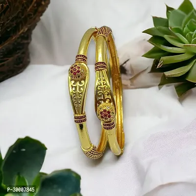 HKG Gold Plated Copper Kada Bangles For Women-thumb4