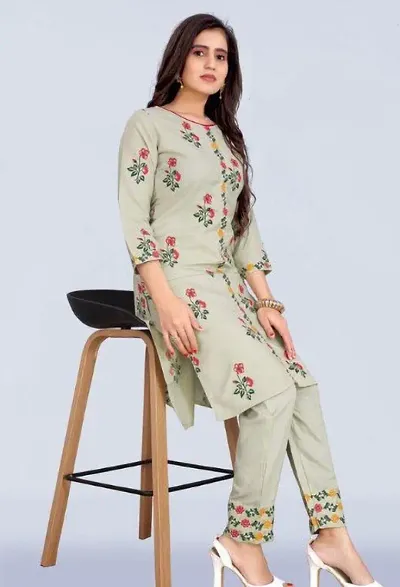 Classic Slub Kurta Bottom Set