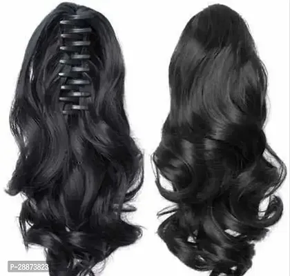 Hair Extensions And Wigs multi Step Cut Clutcher Wavy Ponytail Black Hair Extension Wig for Women PACK OF 1