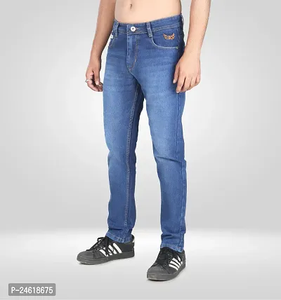 Elegant Blue Denim Solid Jeans For Men-thumb2