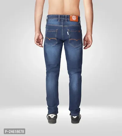 Elegant Blue Denim Solid Jeans For Men-thumb2