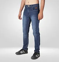 Elegant Blue Denim Solid Jeans For Men-thumb3