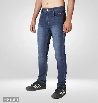 Elegant Blue Denim Solid Jeans For Men-thumb4