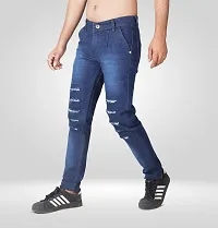 Elegant Blue Denim Solid Jeans For Men-thumb3