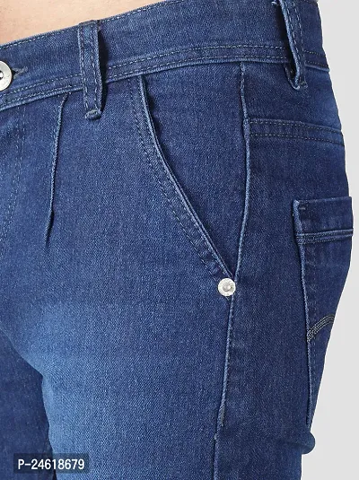 Elegant Blue Denim Solid Jeans For Men-thumb5