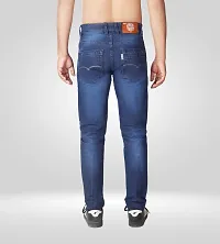 Elegant Blue Denim Solid Jeans For Men-thumb1