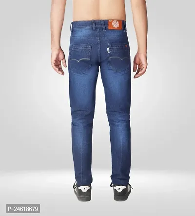 Elegant Blue Denim Solid Jeans For Men-thumb2