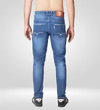 Elegant Blue Denim Solid Jeans For Men-thumb1