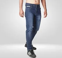 Elegant Blue Denim Solid Jeans For Men-thumb2