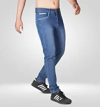 Elegant Blue Denim Solid Jeans For Men-thumb2