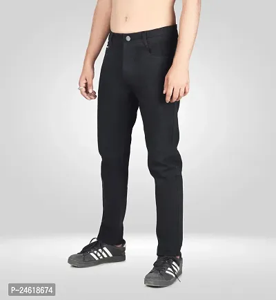 Elegant Black Denim Solid Jeans For Men-thumb3
