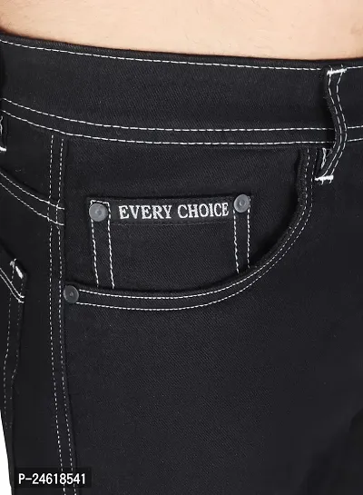 Stylish Men Denim 6 pocket Black Cargo Jeans-thumb5