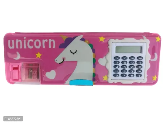 Pencil Box with Calculator and Sharper (Set of 1, Assorted Characters)