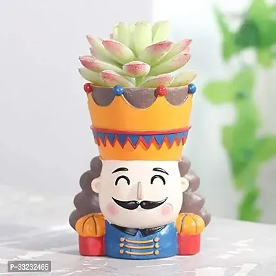 Cute King Shape Flowerpot Resin Succulent Planter Desk Mini Ornament (Without Plant)