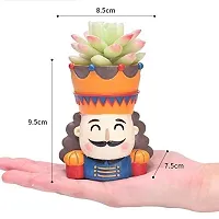 Cute King Shape Flowerpot Resin Succulent Planter Desk Mini Ornament (Without Plant)-thumb1