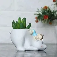 Handcrafted Cute Mini White Beer Flower Plant Pot  Polyresin Decorative Showpiece-thumb4