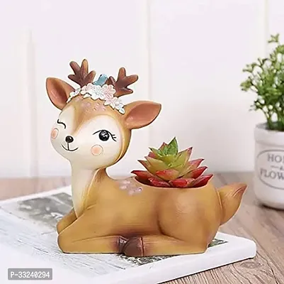 Cute Deer Succulent Planter Pot (Pot 1Only Plant not Included) (Brown Cute Baby Deer, Unit)-thumb2