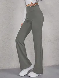 Elegant Lycra Blend Solid Trousers For Women-thumb2