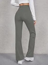 Elegant Lycra Blend Solid Trousers For Women-thumb1