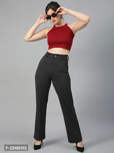 Women Regular Fit Solid Trouser-thumb0