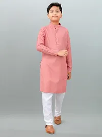 Stylish Cotton Solid Kurta Bottom Set For Boys-thumb4