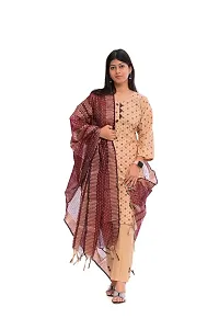 Fancy Cotton Kurta Bottom And Dupatta Set For Women-thumb1