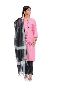 Fancy Cotton Kurta Bottom And Dupatta Set For Women-thumb3