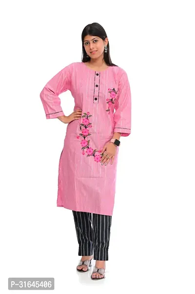 Fancy Cotton Kurta Bottom And Dupatta Set For Women-thumb2