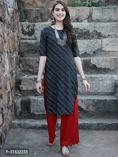 Stylish Crepe Printed Straight Kurtis