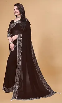 Stylish Georgette Embroidered Saree With Blouse Piece For Women-thumb2