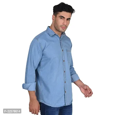 Reliable Chambray Solid Casual Shirts For Men-thumb3