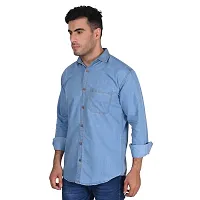 Reliable Chambray Solid Casual Shirts For Men-thumb3