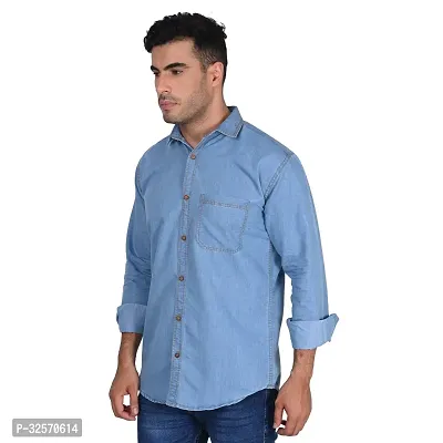 Reliable Chambray Solid Casual Shirts For Men-thumb4