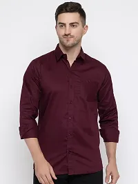 Reliable Cotton Solid Long Sleeves Casual Shirts For Men-thumb1