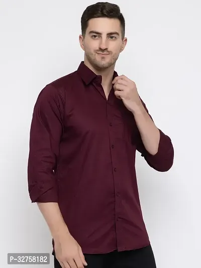 Reliable Cotton Solid Long Sleeves Casual Shirts For Men-thumb3