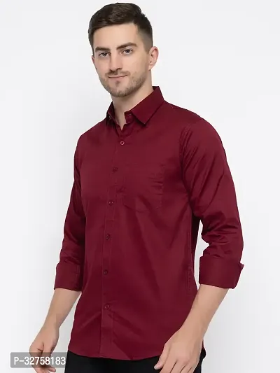 Reliable Cotton Solid Long Sleeves Casual Shirts For Men-thumb2