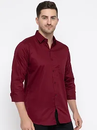 Reliable Cotton Solid Long Sleeves Casual Shirts For Men-thumb3