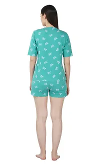 Stylish  Printed T-shirt And short Set For Women-thumb4