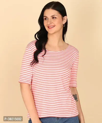 Stylish Cotton Blend T-shirt For Women-thumb2