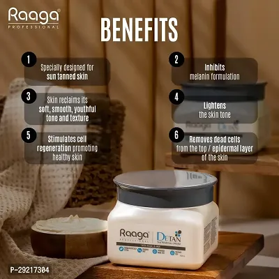 Raaga Professional De-Tan Pack | Tan Removal Cream with Kojic and Milk | Dermatologically Tested, Peroxide Free, Hydroquinone Free, Sulphate Free (500 gm)-thumb4