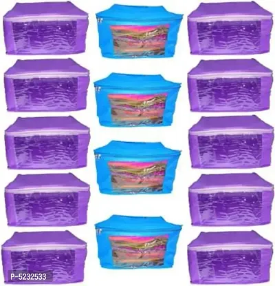 Saree cover Pack of 14,Non Woven Garments Cover (Blue,Purple)