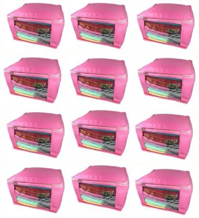 Trendy Front Transparent Window Pack Of 12 Saree Organizers