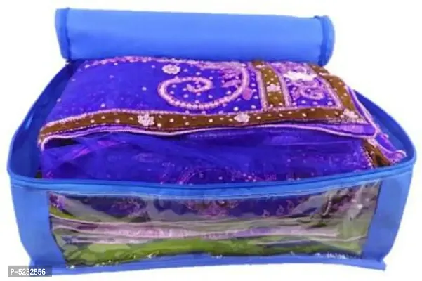 Saree cover Pack of 10,Non Woven Garments Cover (Blue)-thumb2