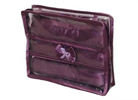 Designer Transparent Triple Roll Churi /Bangles Case ,Jewellery Vanity Box (Purple)-thumb1