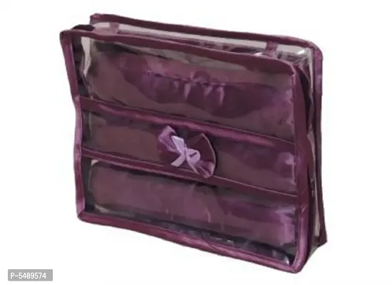 Designer Transparent Triple Roll Churi /Bangles Case ,Jewellery Vanity Box (Purple)-thumb2