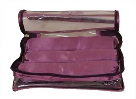 Designer Transparent Triple Roll Churi /Bangles Case ,Jewellery Vanity Box (Purple)-thumb2