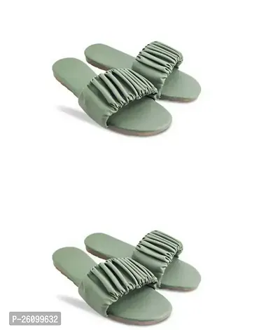 Green Fancy Flats For Women-thumb0