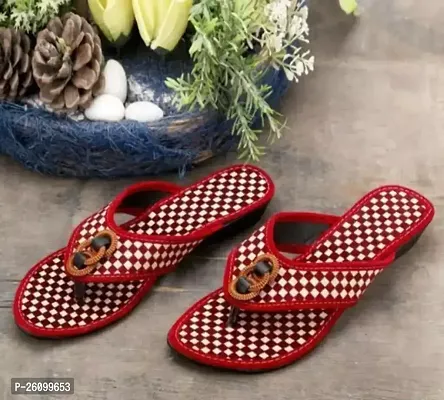 Red Fancy Flats For Women