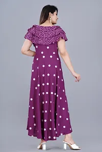 Purple Polka Dot Printed Anarkali Flared Kurtis-thumb2